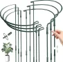 Опаковка от 6 подпори за растения, полукръгли клетки с пръстени за подпори на растения, метален държ, снимка 1