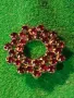 ИЗУМИТЕЛНО КРАСИВА СКЪПОЦЕННА АЖУРНА ВИНТИДЖ АРТ БРОШКА с РЯДЪК ТЪМНОЧЕРВЕН ГРАНАТ 45666, снимка 15