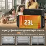 Iceagle XXL Фритюрник с горещ въздух 23L с двойна камера с подвижен разделител за готвене, снимка 7