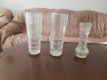 3 стъклени  релефни вази, снимка 1 - Вази - 37733534