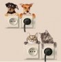 2 котки 2 кучета стикер за контакт ключ на лампа копчето, снимка 1 - Други - 30767402