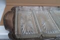 Посребрен поднос със стъклени купи, снимка 2