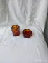 Пепелник и вазичка жълто стъкло , снимка 1