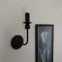 Модерен метален аплик тип свещ и с текстилна шапка - класическа стенна лампа, снимка 2