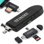 Универсален Четец за карти SD, MicroSD, TF USB, USB-C, Micro USB 3в1, снимка 1