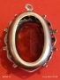 Винтидж сребърен медальон Арт Нуво стил с овален ОПУШЕН КВАРЦ ръчна майсторска изработка 13668, снимка 8
