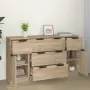vidaXL Бюфет от 3 части, сонома дъб, инженерно дърво, снимка 3