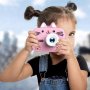 Детски фотоапарат, с калъфче, HELLO, розов, снимка 4