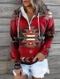 Нов дамски суичър с качулка с етнически племенен принт, 11цвята - 023 , снимка 2