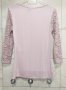 AMISU блуза с дантела цвят пудра, снимка 3