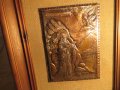Старинна медна икона на Иван Рилски  върху платно и солидна дървена рамка - притежавайте тази икона , снимка 1