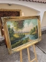 Страхотна белгийска антикварна авторска картина масло върху платно , снимка 6