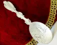 Калаена лъжица с любовна сцена,калаена сватба. , снимка 1