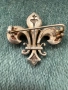 Сребърна брошка със злато и гранати №7525, снимка 4
