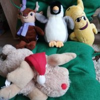 Коледни симпатични плюшени играчки - еленче, пингвинче, маймунка, и банан от Лидл, снимка 6 - Плюшени играчки - 30896832