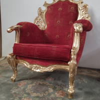 Кралско бароково кресло, снимка 4 - Дивани и мека мебел - 44574143