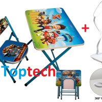 Детска маса със стол + подарък лампа за бюро USB, снимка 1 - Мебели за детската стая - 42354927