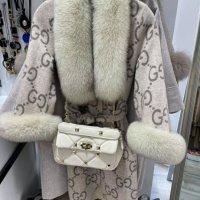 Дамско луксозно палто кашмир вълна и лисица Gucci код 92 