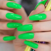 Комплект Разкошни Press-on Изкуствени Нокти 24 броя в Ярко Зелен Цвят КОД nail221, снимка 4 - Продукти за маникюр - 40731023