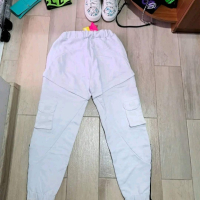 Дамски бял атрактивен спортно елегантен панталон, снимка 4 - Спортни екипи - 38345056