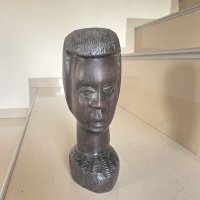 Глава абанос стара статуетка дървена, снимка 1 - Статуетки - 42704924