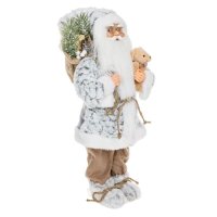 Дядо Коледа с плюшено мече, Бял, 45см, снимка 2 - Декорация за дома - 42719830