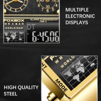 FOXBOX кварцов часовниk модел 2023, с японски кварцов механизъм, уникален дизайн , снимка 2 - Мъжки - 40438738