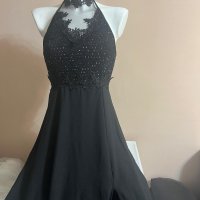 Дълга черна рокля , снимка 5 - Рокли - 40872899