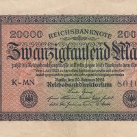 20 000 марки 1923, Германия, снимка 1 - Нумизматика и бонистика - 39037309