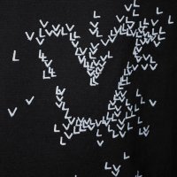 LOUIS VUITTON LV Black Spread Embroidered Logo Мъжка Тениска size S, снимка 5 - Тениски - 37829544