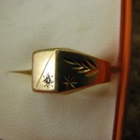 Златен пръстен с диамант брилянт, снимка 2 - Пръстени - 29965146