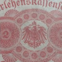 Рядка банкнота 2 марки 1914 година Германия за колекция - 18843, снимка 7 - Нумизматика и бонистика - 31186549