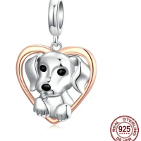 Сребърен талисман за гривна Пандора кученце модел 039, снимка 1 - Гривни - 44517988