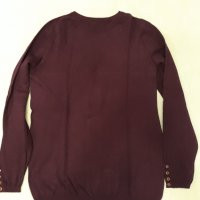 Тъмно лилава фино плетиво блуза по врата с дълъг ръкав, много приятна и мека материя, снимка 1 - Блузи с дълъг ръкав и пуловери - 37455773