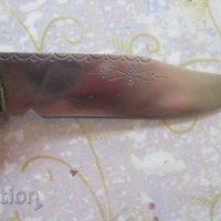 Уникална голяма сойка кама нож костур рог гравюри набивки 2, снимка 3 - Колекции - 31655849