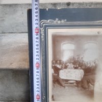 Стара Снимка В Кръчмата на Картон 30/36 см. (1), снимка 6 - Антикварни и старинни предмети - 30794413
