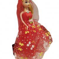 Кукла Ahelos, Булка, Червена рокля, Без кутия, 30 см., снимка 2 - Кукли - 38450524