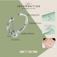 VOROCO 925 сребърен пръстен с перла, снимка 5 - Пръстени - 37355110
