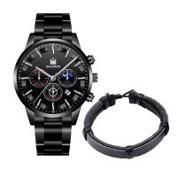 Мъжки елегантен водоустойчив часовник BASID  , снимка 1 - Мъжки - 42547089