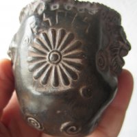 Стара чаша керамика, с театрални маски , снимка 8 - Други - 31812717