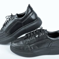 НОВО! Дамски обувки от естествена кожа - Черни, снимка 1 - Дамски ежедневни обувки - 42810904