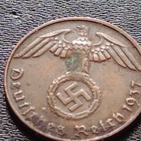 Две монети 1 райхспфенинг 1937г. / 5 райхспфенинг 1940г. Трети райх с СХВАСТИКА редки 28602, снимка 5 - Нумизматика и бонистика - 40650498