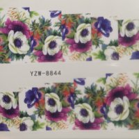 YZW-8844 свежи цветя татос слайдер ваденки водни стикери маникюр нокти, снимка 1 - Продукти за маникюр - 30913097