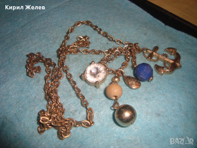 СТАРА ЗЛАТИСТА ОГЪРЛИЦА с МНОГО АРТ ФИГУРАЛНИ ВИСУЛКИ и КРИСТАЛИ 27069, снимка 1