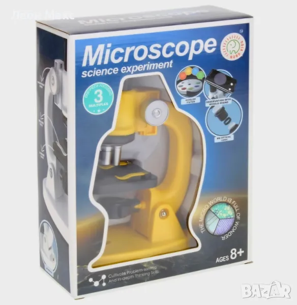 Детски Микроскоп 200x/600x/1200x с аксесоари 8+, снимка 1