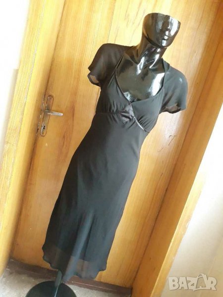 Черна официална рокля под коляното М/Л, снимка 1