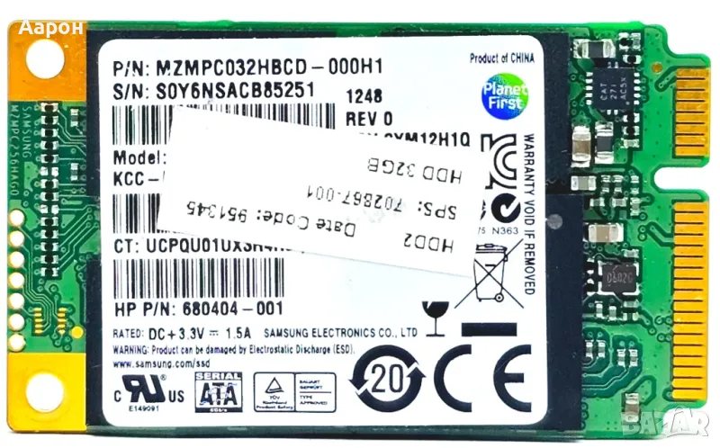 mSATA SSD 32GB / 100% , снимка 1
