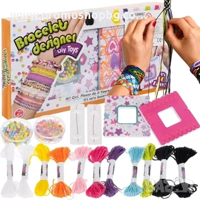 Комплект за изработка на гривни Kruzzel, включени шаблони, конци, мъниста , снимка 1