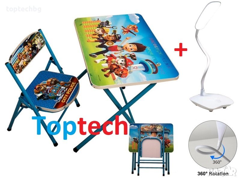 Детска маса със стол + подарък лампа за бюро USB, снимка 1