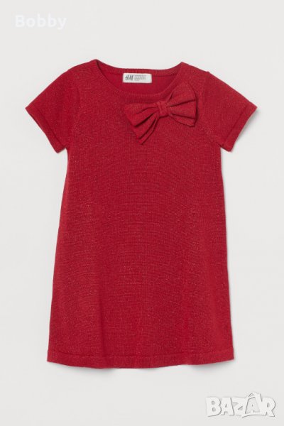 Червена блестяща рокля H&M 4-6 години, снимка 1